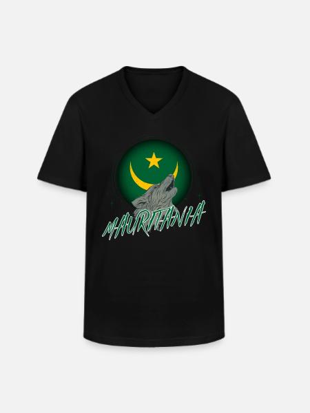 Mauritania - Men's V-Neck T-Shirt - black