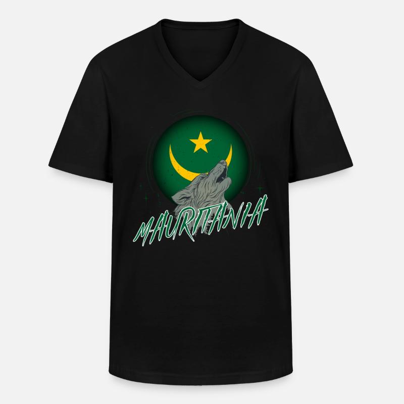 Mauretanien - Männer-T-Shirt mit V-Ausschnitt - Schwarz