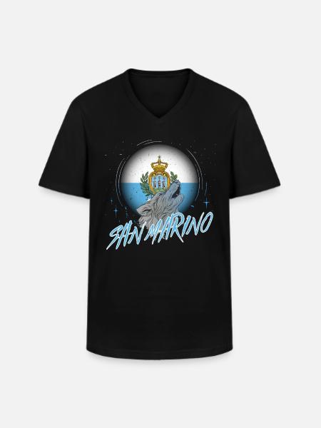 San Marino - Men's V-Neck T-Shirt - black