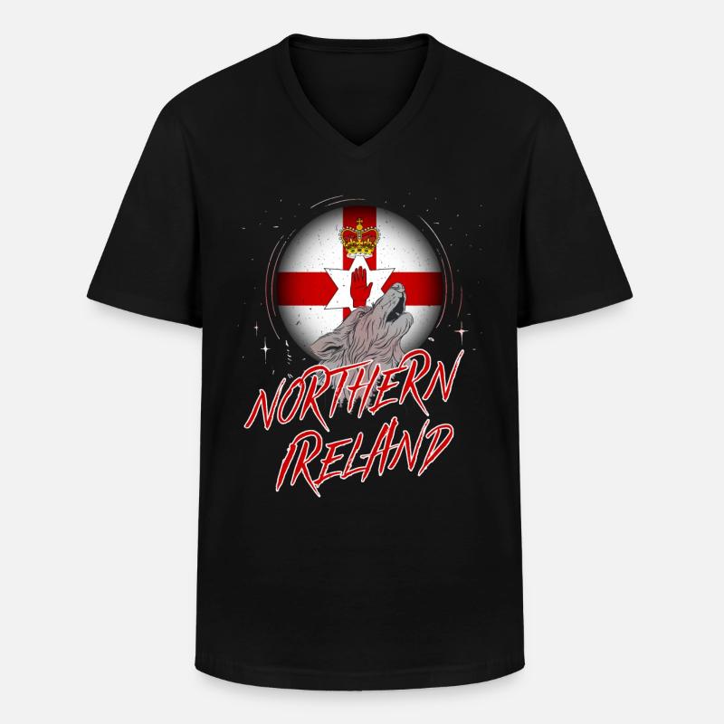 Nordirland - Männer-T-Shirt mit V-Ausschnitt - Schwarz