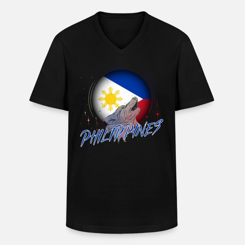 Philippinen - Männer-T-Shirt mit V-Ausschnitt - Schwarz