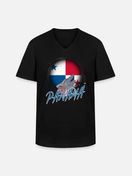 Panama - T-shirt col V Homme - noir