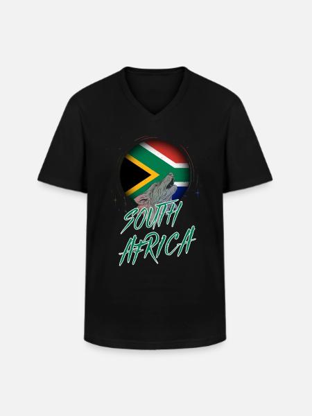 Südafrika - Männer-T-Shirt mit V-Ausschnitt - Schwarz
