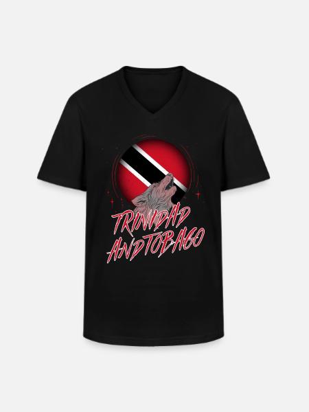 Trinité et Tobago - T-shirt col V Homme - noir