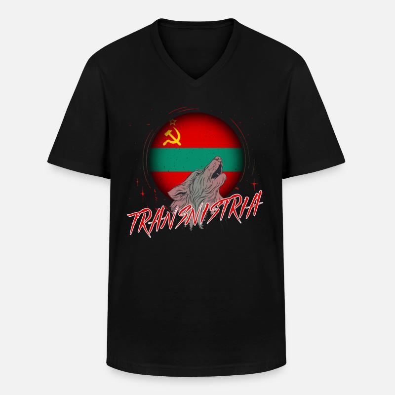 Transnistrien - Männer-T-Shirt mit V-Ausschnitt - Schwarz