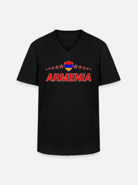 Armenien - Männer-T-Shirt mit V-Ausschnitt - Schwarz