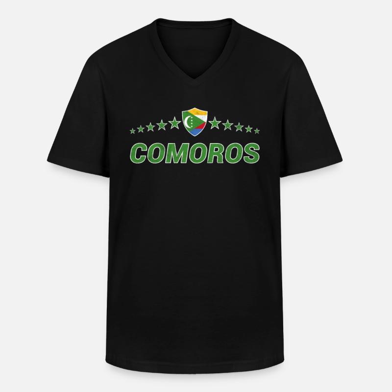 Komoren - Männer-T-Shirt mit V-Ausschnitt - Schwarz