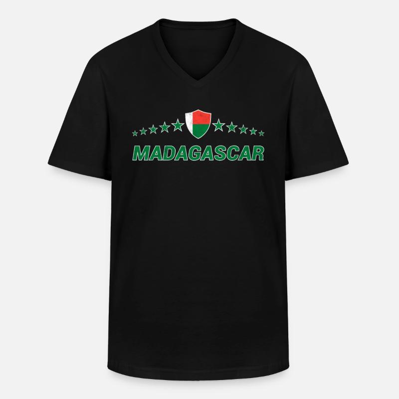Madagaskar - Männer-T-Shirt mit V-Ausschnitt - Schwarz