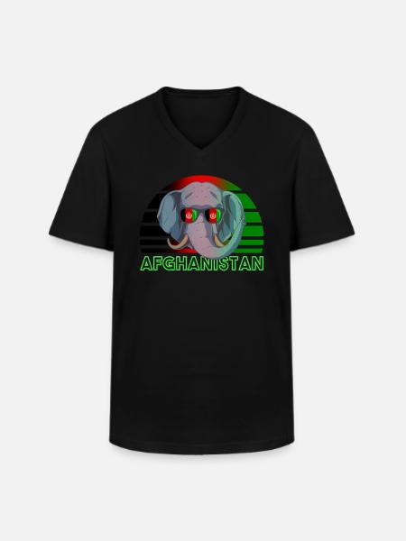 Afghanistan - Men's V-Neck T-Shirt - black
