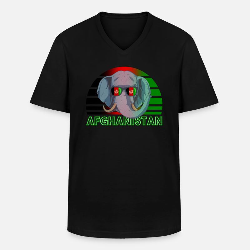 Afghanistan - Männer-T-Shirt mit V-Ausschnitt - Schwarz