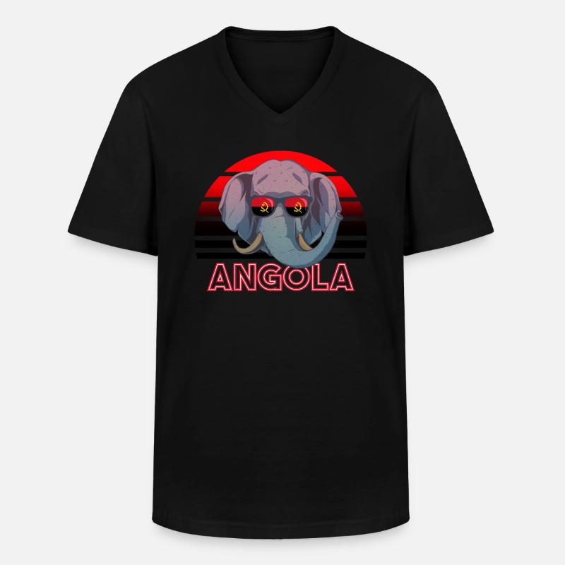 Angola - Männer-T-Shirt mit V-Ausschnitt - Schwarz