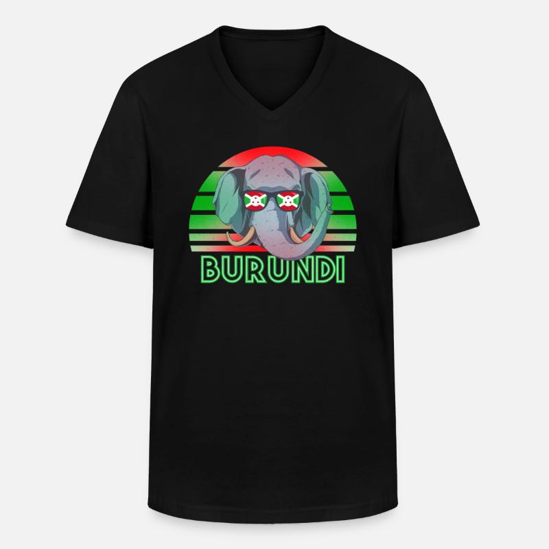 Burundi - Männer-T-Shirt mit V-Ausschnitt - Schwarz