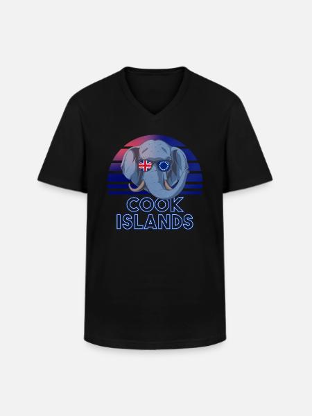 Cook Islands - Men's V-Neck T-Shirt - black