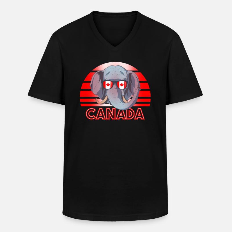Kanada - Männer-T-Shirt mit V-Ausschnitt - Schwarz