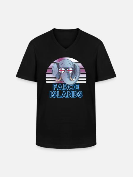 Faroe Islands - Men's V-Neck T-Shirt - black