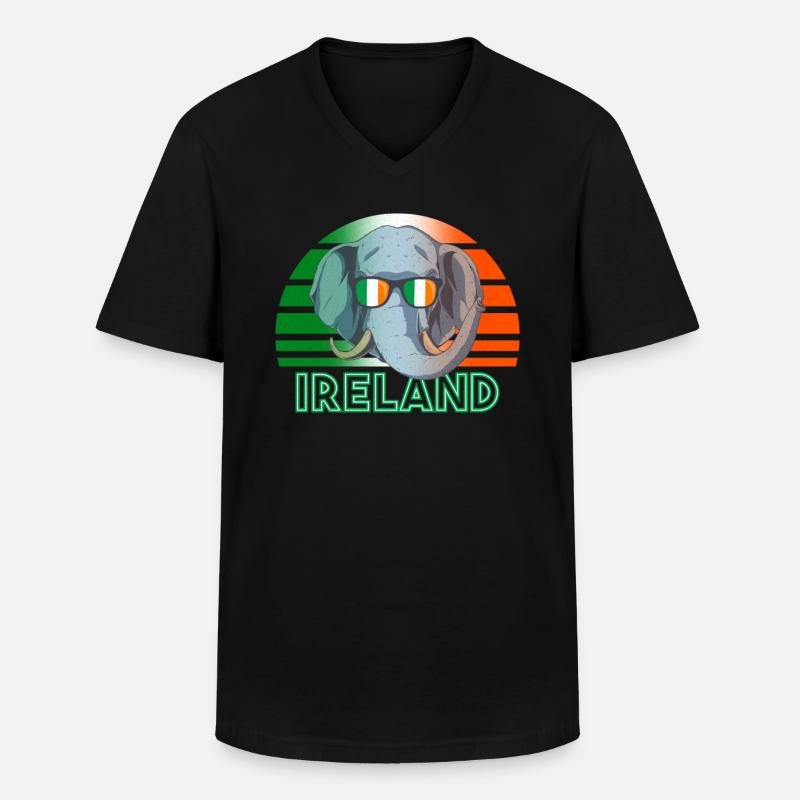 Irland - Männer-T-Shirt mit V-Ausschnitt - Schwarz