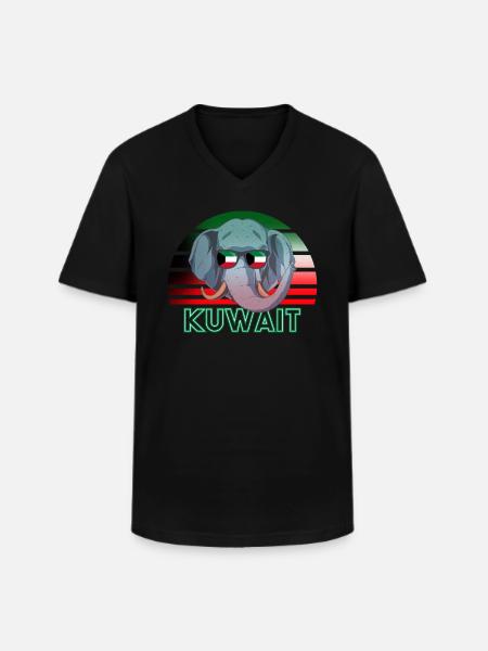 Kuwait - Men's V-Neck T-Shirt - black