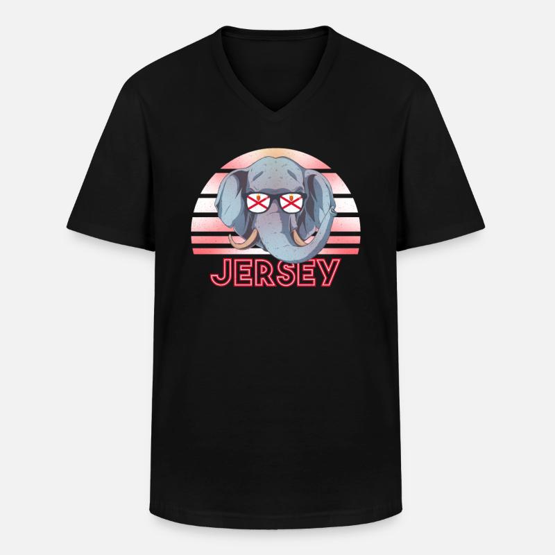 Jersey - Männer-T-Shirt mit V-Ausschnitt - Schwarz