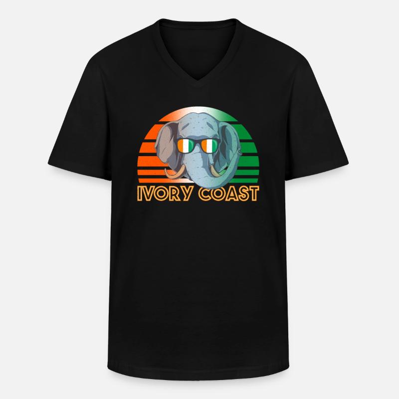 Elfenbeinküste - Männer-T-Shirt mit V-Ausschnitt - Schwarz