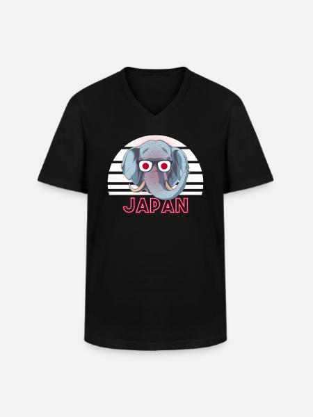 Japan - Men's V-Neck T-Shirt - black