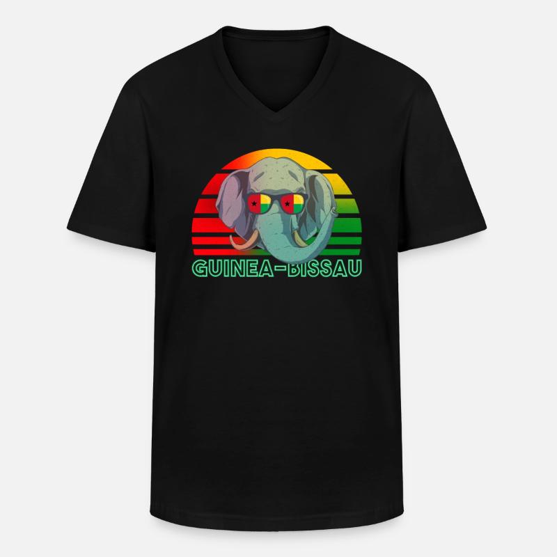 Guinea-Bissau - Männer-T-Shirt mit V-Ausschnitt - Schwarz