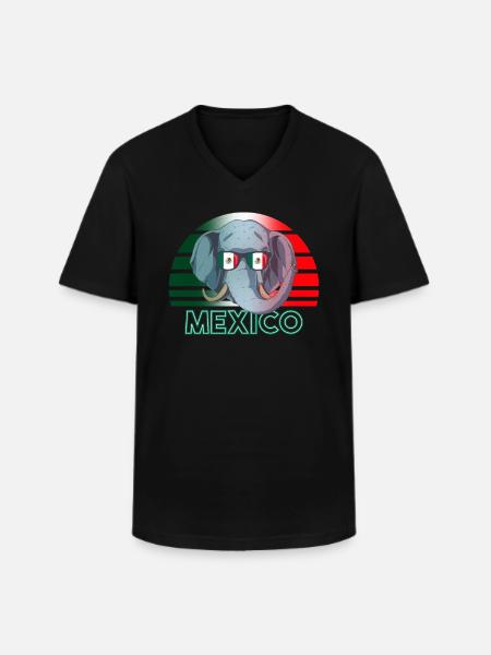 Mexique - T-shirt col V Homme - noir