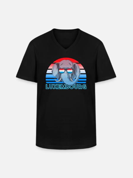 Luxembourg - T-shirt col V Homme - noir