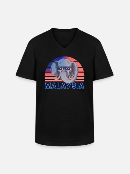 Malaysia - Men's V-Neck T-Shirt - black