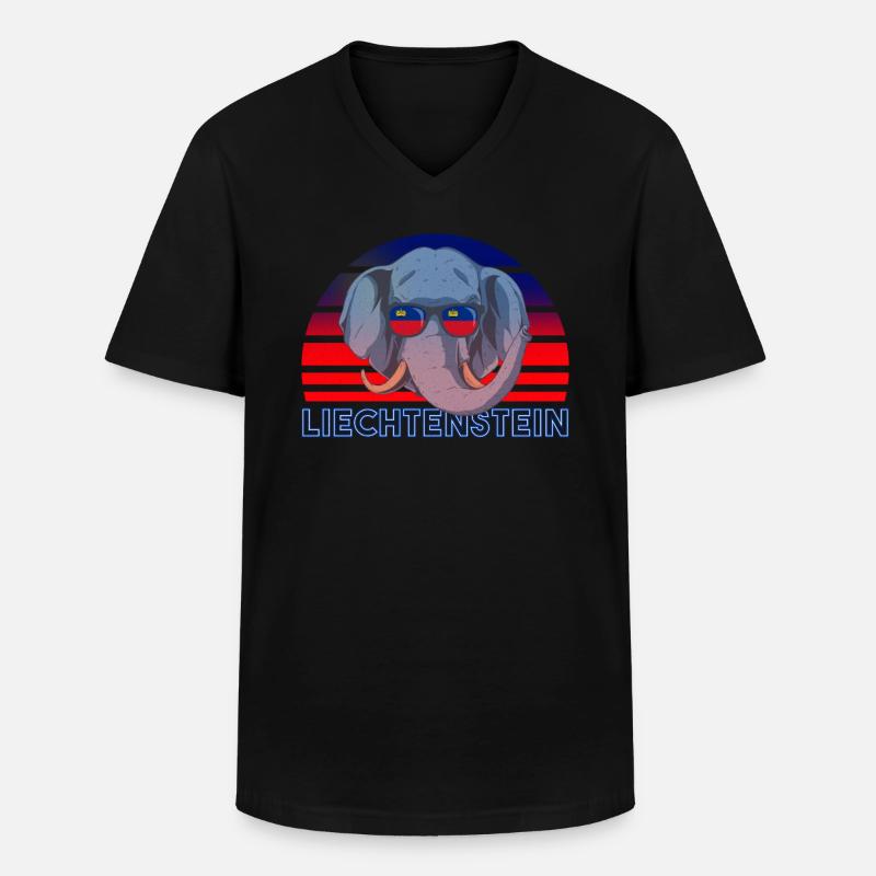 Liechtenstein - Männer-T-Shirt mit V-Ausschnitt - Schwarz