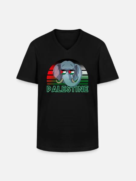 Palestine - Men's V-Neck T-Shirt - black