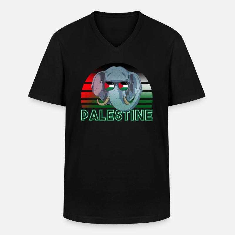 Palästina - Männer-T-Shirt mit V-Ausschnitt - Schwarz