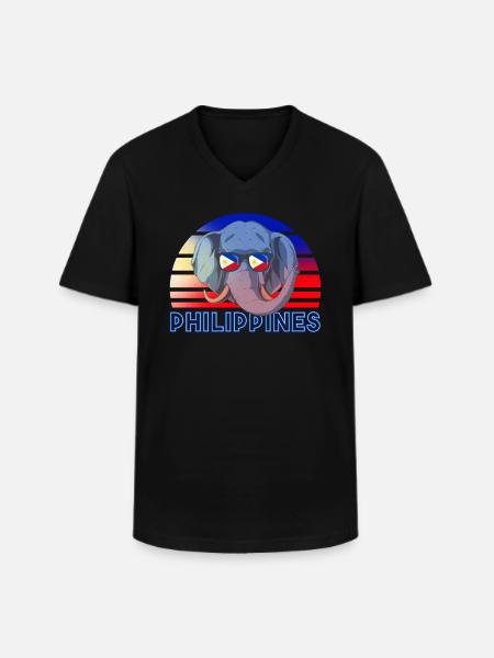 Philippines - Men's V-Neck T-Shirt - black