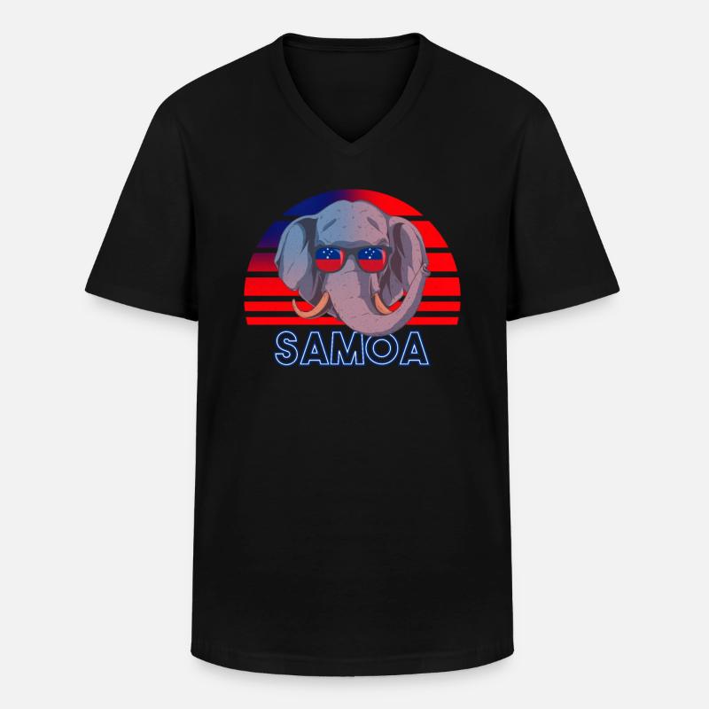 Samoa - Männer-T-Shirt mit V-Ausschnitt - Schwarz