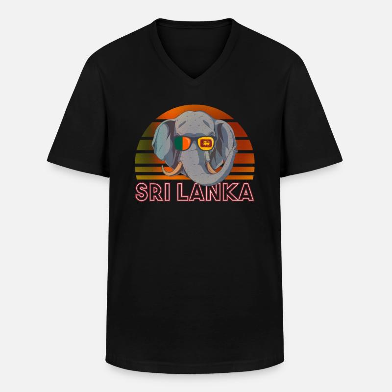 Sri Lanka - Männer-T-Shirt mit V-Ausschnitt - Schwarz