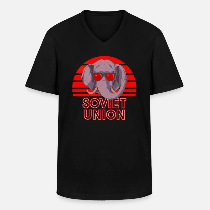 Sowjetunion - Männer-T-Shirt mit V-Ausschnitt - Schwarz