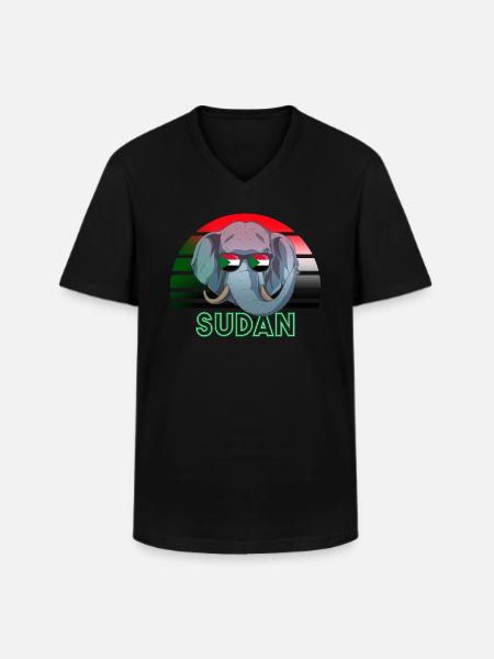 Sudan - Men's V-Neck T-Shirt - black