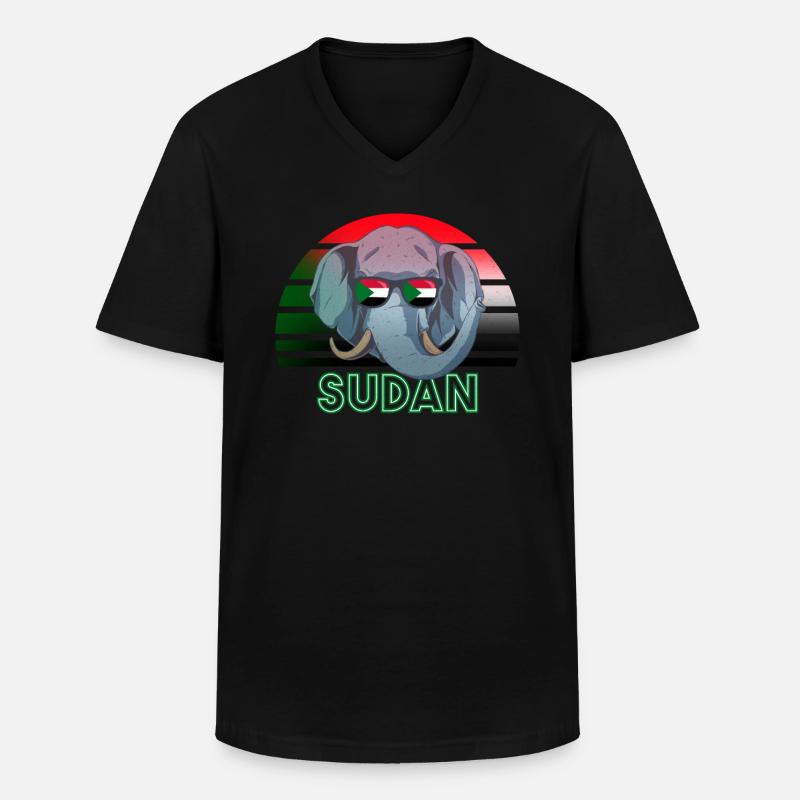 Sudan - Männer-T-Shirt mit V-Ausschnitt - Schwarz