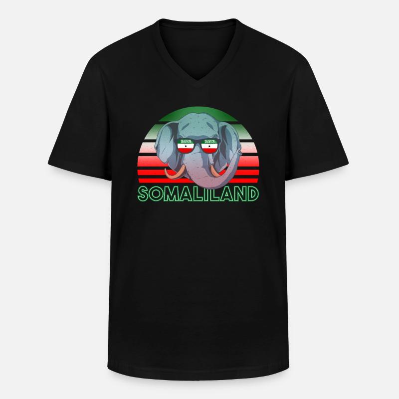 Somaliland - Männer-T-Shirt mit V-Ausschnitt - Schwarz