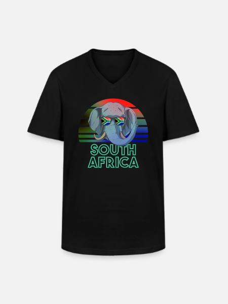 South Africa - Men's V-Neck T-Shirt - black