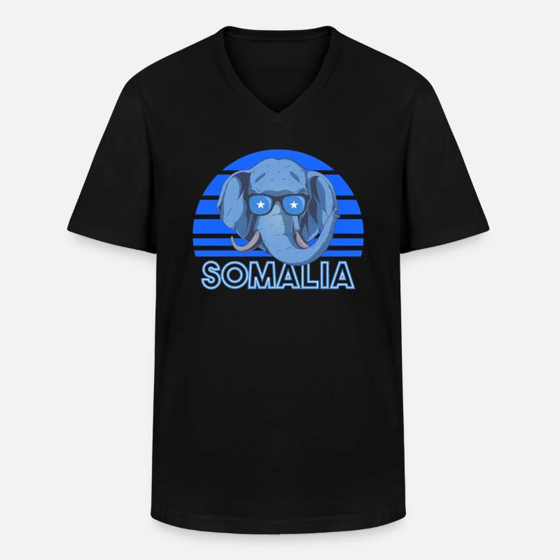Somalia - Männer-T-Shirt mit V-Ausschnitt - Schwarz