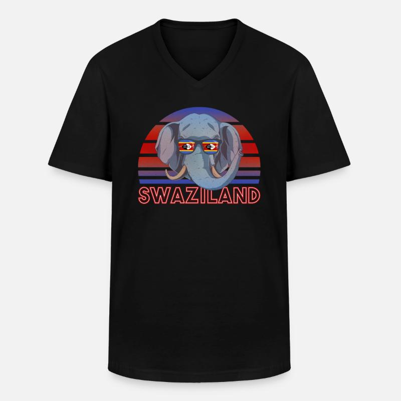 Swasiland - Männer-T-Shirt mit V-Ausschnitt - Schwarz
