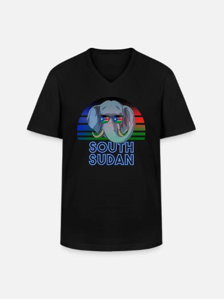 South Sudan - Men's V-Neck T-Shirt - black