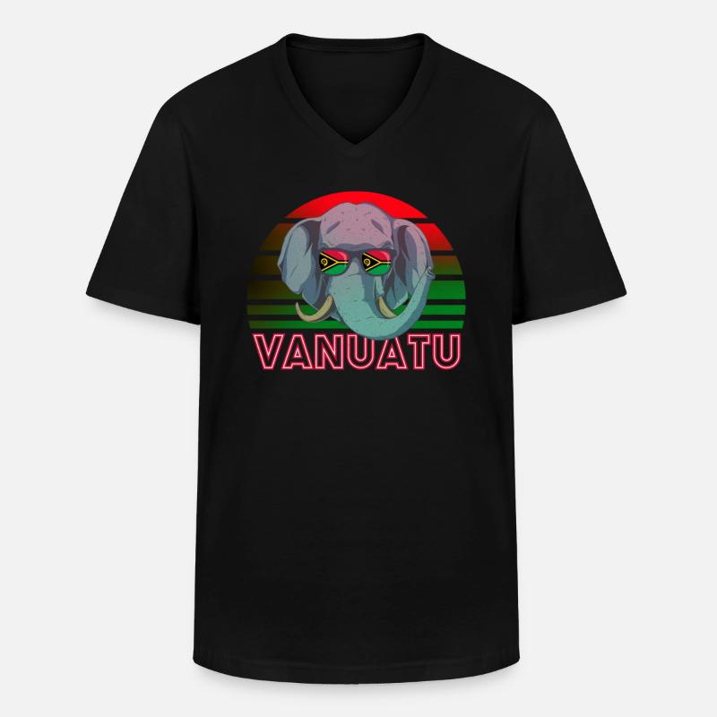 Vanuatu - Männer-T-Shirt mit V-Ausschnitt - Schwarz