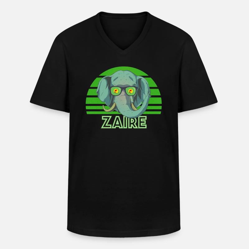 Zaire - Männer-T-Shirt mit V-Ausschnitt - Schwarz