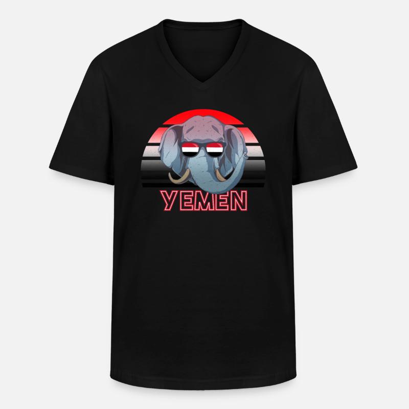 Jemen - Männer-T-Shirt mit V-Ausschnitt - Schwarz