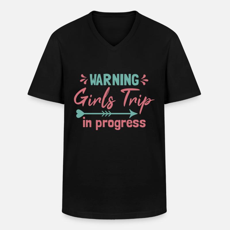 Mädchenreise im Gange - Männer-T-Shirt mit V-Ausschnitt - Schwarz