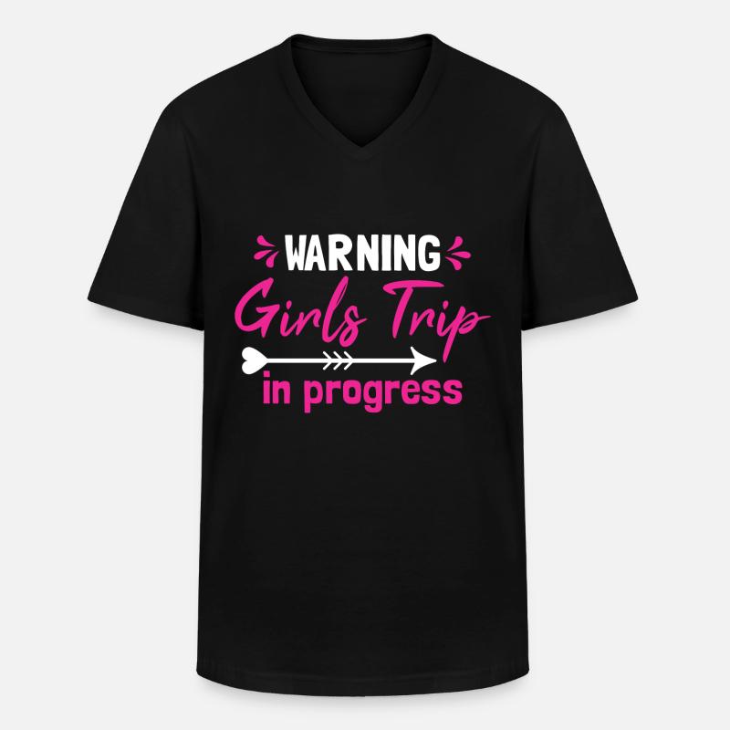 Mädchenreise im Gange - Männer-T-Shirt mit V-Ausschnitt - Schwarz
