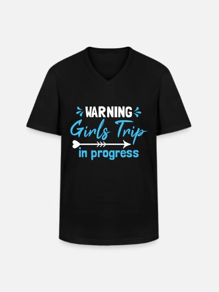 Zitat Mädchenreise Wochenende Sommerferien - Männer-T-Shirt mit V-Ausschnitt - Schwarz