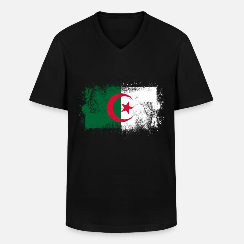 Algerien - Männer-T-Shirt mit V-Ausschnitt - Schwarz