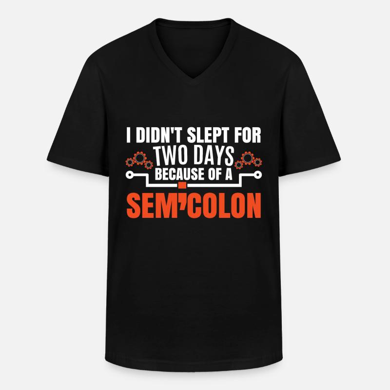 Coding Funny Coder Joke - Men's V-Neck T-Shirt - black